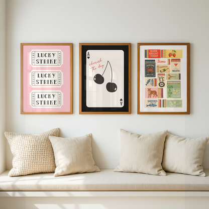 Set of 3 Retro Wall Art Prints