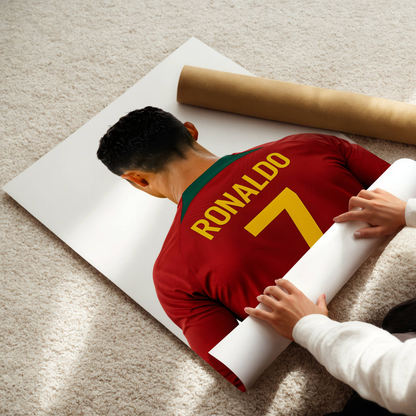 Set of 3 Personalised Ronaldo - Portugal Football Prints