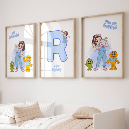 Set of 3 Personalised Ms Rachel Prints