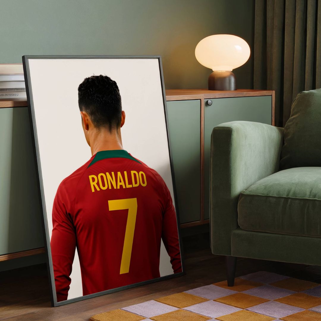 Set of 3 Personalised Ronaldo - Portugal Football Prints