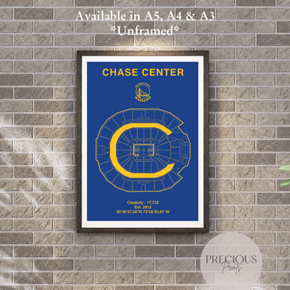 Golden State Warriors Chase Center Stadium Poster / American Baskell Poster