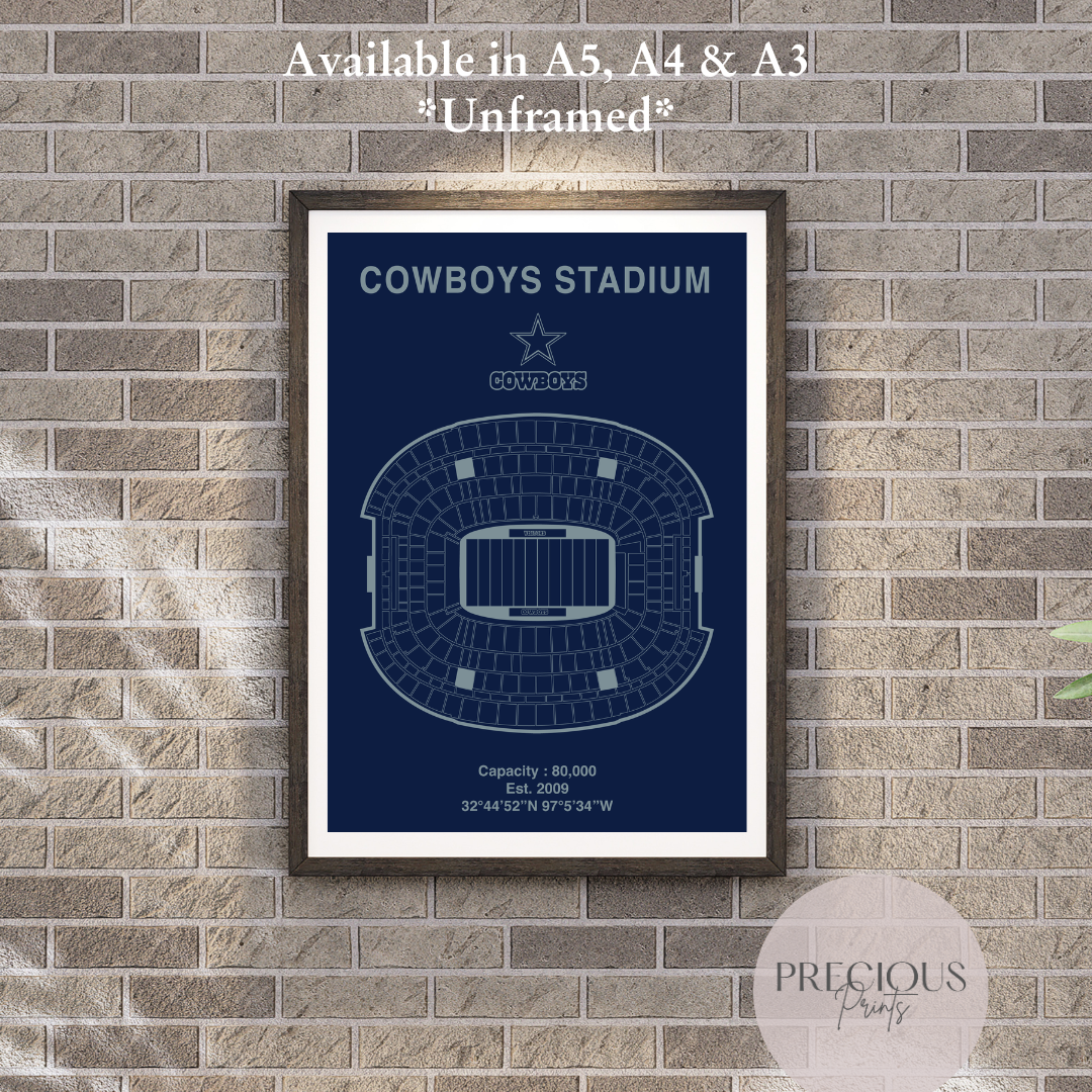 Dallas Cowboys Stadium Poster / American Football Poster