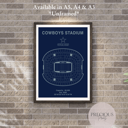 Dallas Cowboys Stadium Poster / American Football Poster