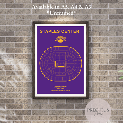Los Angeles Lakers Basketball Stadium Poster / American Baskell Poster
