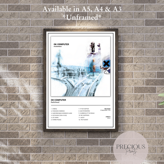 Radiohead Album Cover Poster / Ok Computer / Music Poster