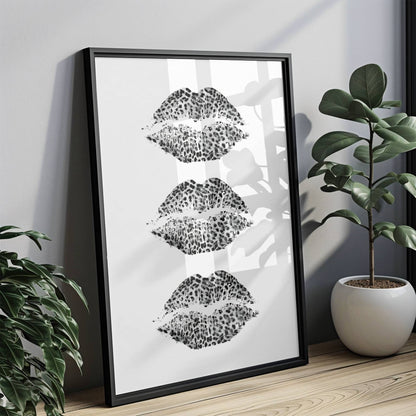 Leopard Print Lips Poster