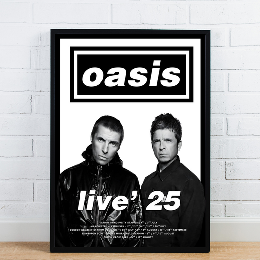 Oasis Live' 25 Tour Gig Poster