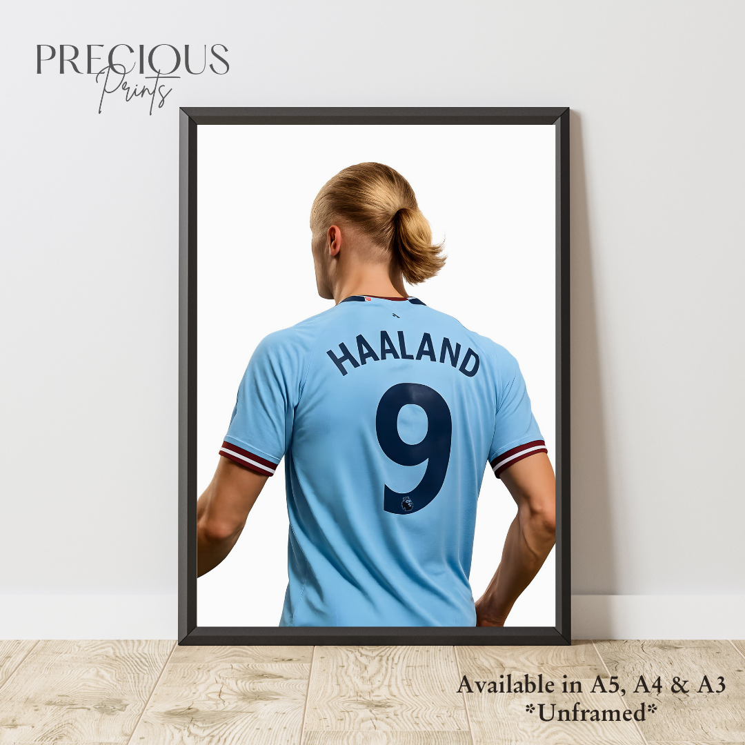 Set of 3 Personalised Erling Haaland Prints MCFC