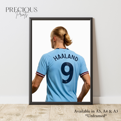 Set of 3 Personalised Erling Haaland Prints MCFC