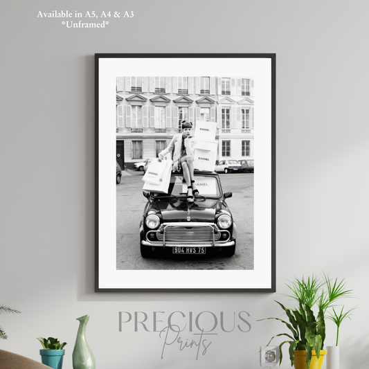 Chanel Poster / Designer Fashion Print / Black and White Stylish Art