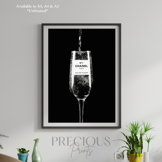 Chanel Poster / Designer Fashion Print / Black and White Stylish Art