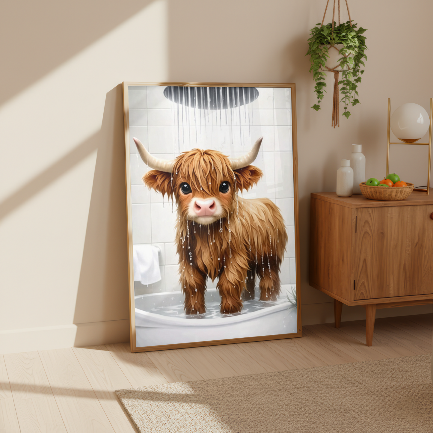 Set of 3 Whimsical Highland Cow Prints