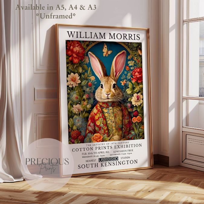 William Morris Bunny Rabbit Poster / Art Exhibition Print