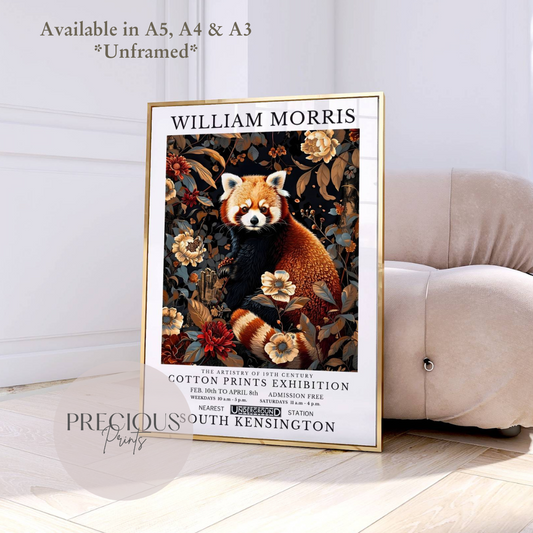 William Morris Red Panda Poster / Art Exhibition Print