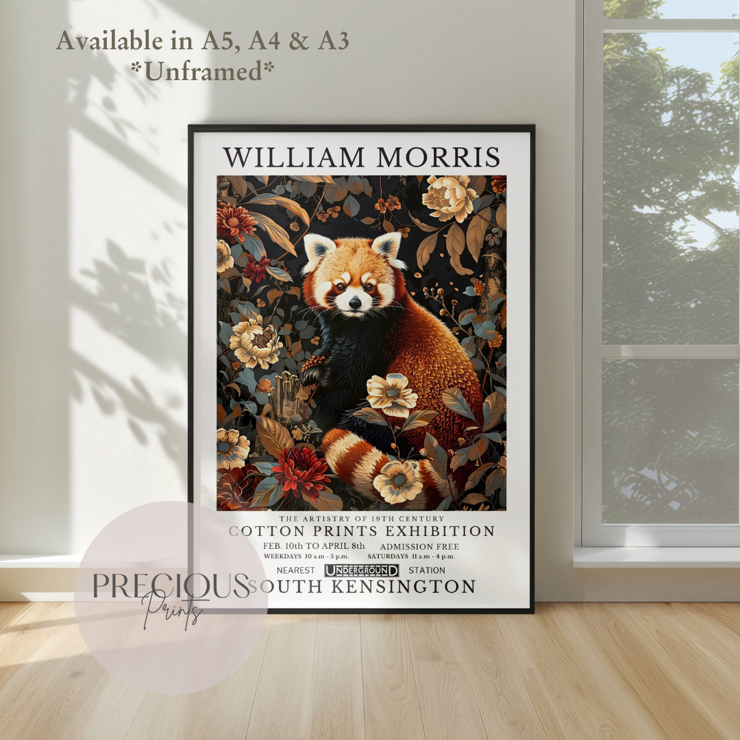 William Morris Red Panda Poster / Art Exhibition Print