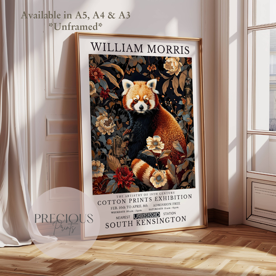 William Morris Red Panda Poster / Art Exhibition Print