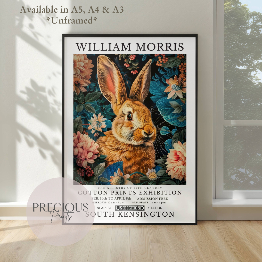 William Morris Bunny Rabbit Poster / Art Exhibition Print