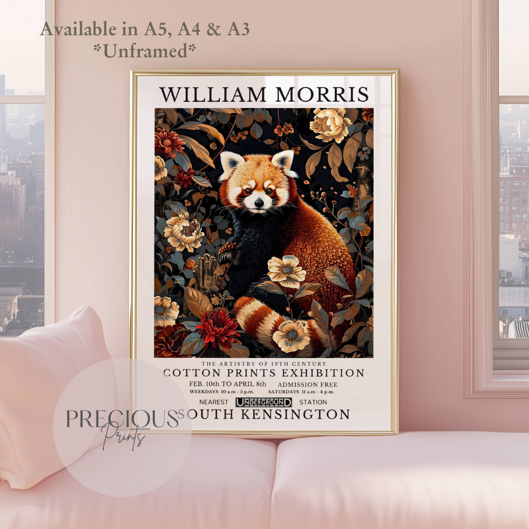 William Morris Red Panda Poster / Art Exhibition Print