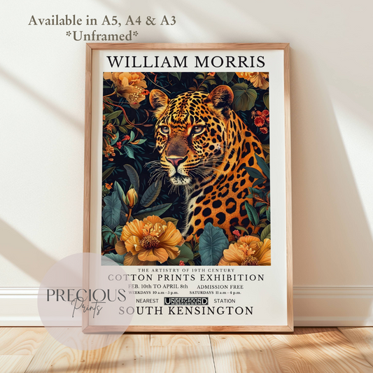 William Morris Cheetah Leopard Poster / Art Exhibition Print