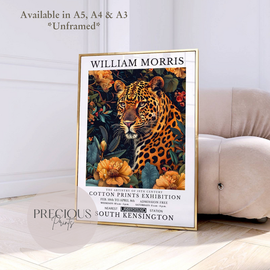 William Morris Cheetah Leopard Poster / Art Exhibition Print