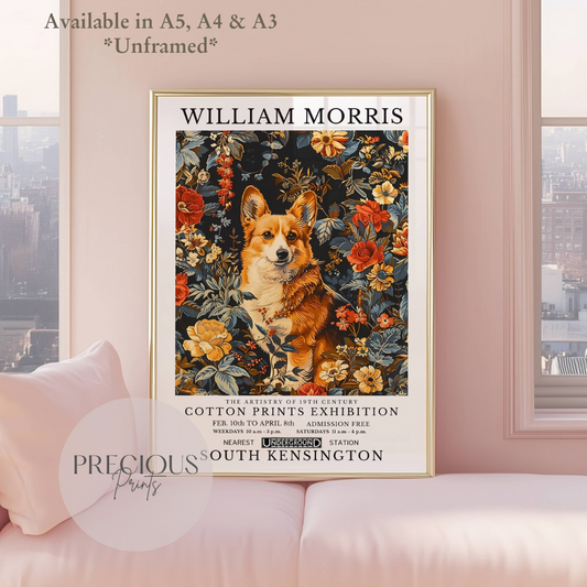William Morris Corgi Poster / Art Exhibition Print