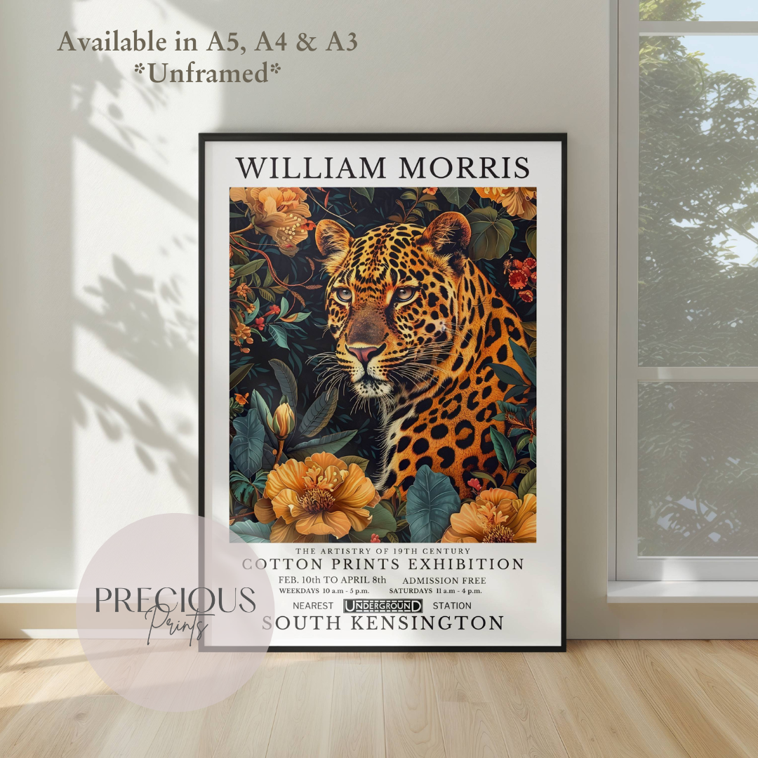 William Morris Cheetah Leopard Poster / Art Exhibition Print