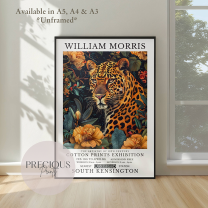 William Morris Cheetah Leopard Poster / Art Exhibition Print