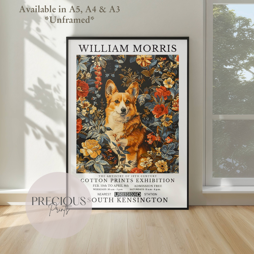 William Morris Corgi Poster / Art Exhibition Print