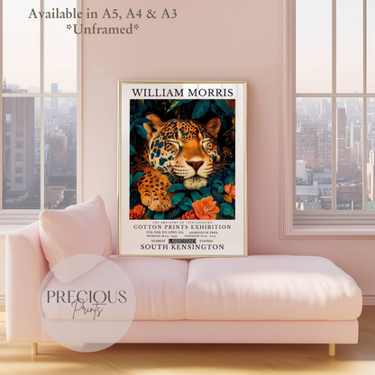 William Morris Cheetah Leopard Poster / Art Exhibition Print