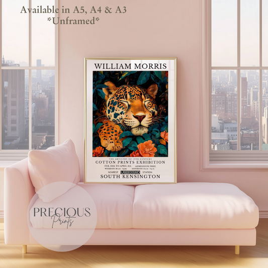 William Morris Cheetah Leopard Poster / Art Exhibition Print