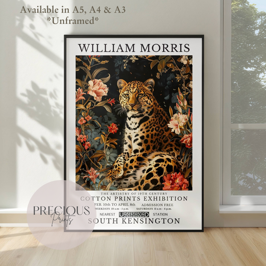 William Morris Cheetah Leopard Poster / Art Exhibition Print