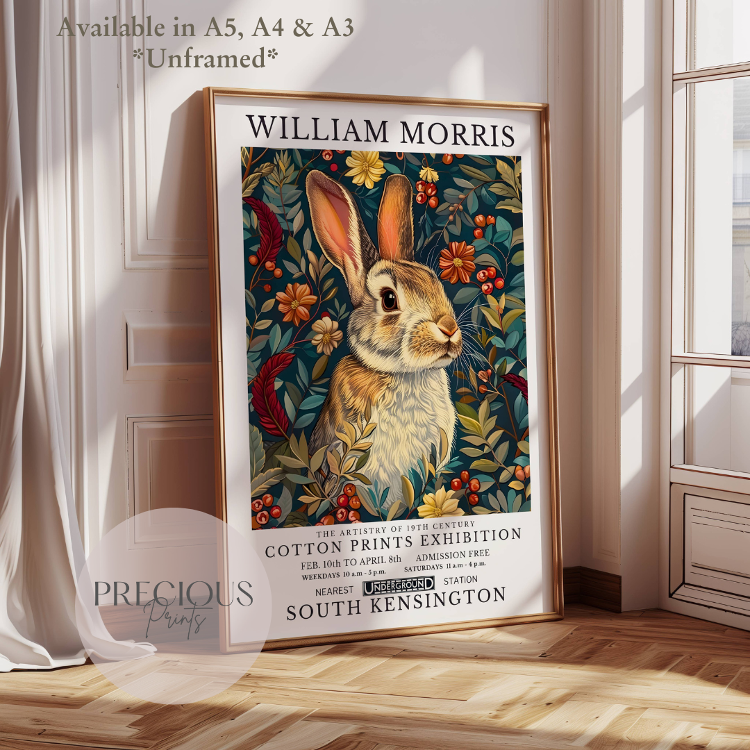 William Morris Bunny Rabbit Poster / Art Exhibition Print
