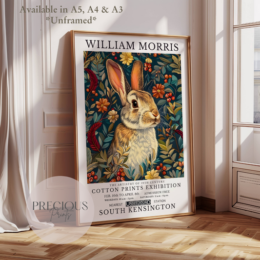 William Morris Bunny Rabbit Poster / Art Exhibition Print