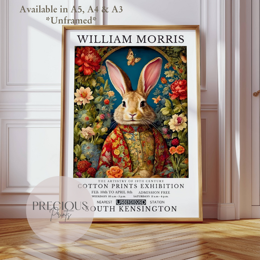 William Morris Bunny Rabbit Poster / Art Exhibition Print