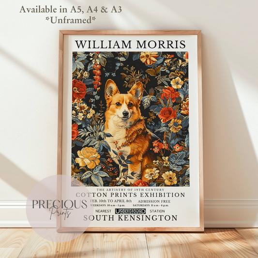 William Morris Corgi Poster / Art Exhibition Print