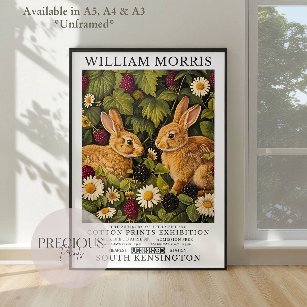 William Morris Bunny Rabbit Poster / Art Exhibition Print