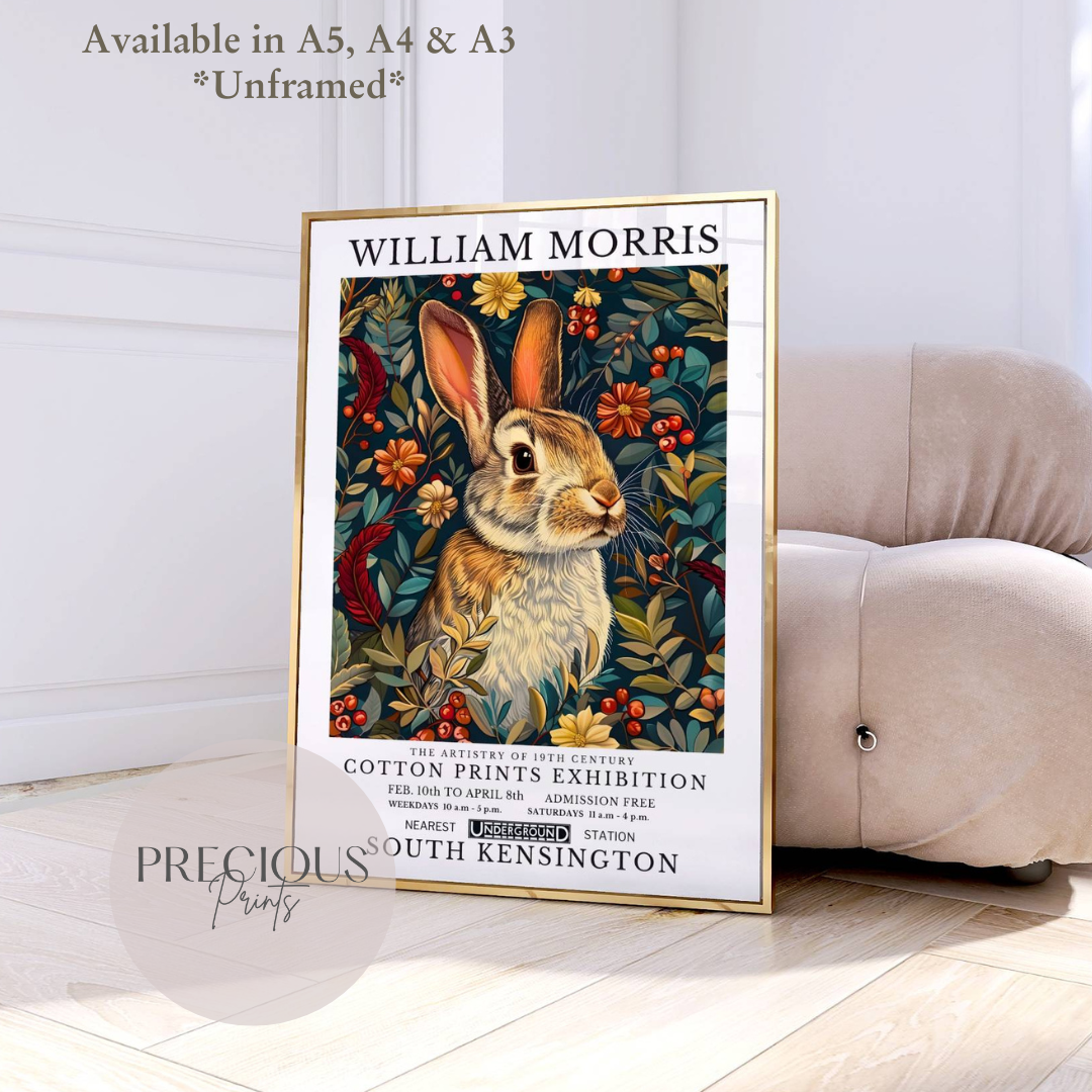William Morris Bunny Rabbit Poster / Art Exhibition Print