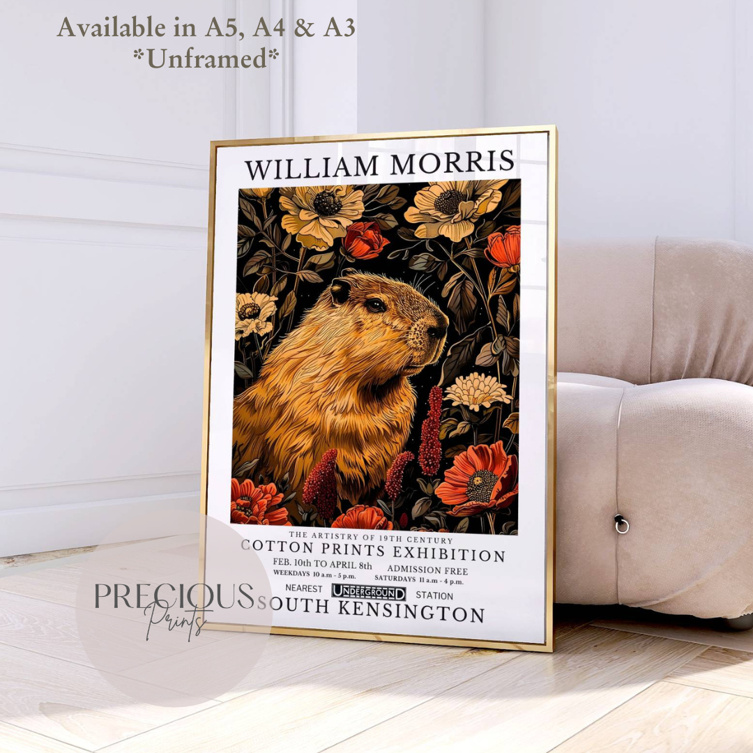 William Morris Capybara Poster / Art Exhibition Print