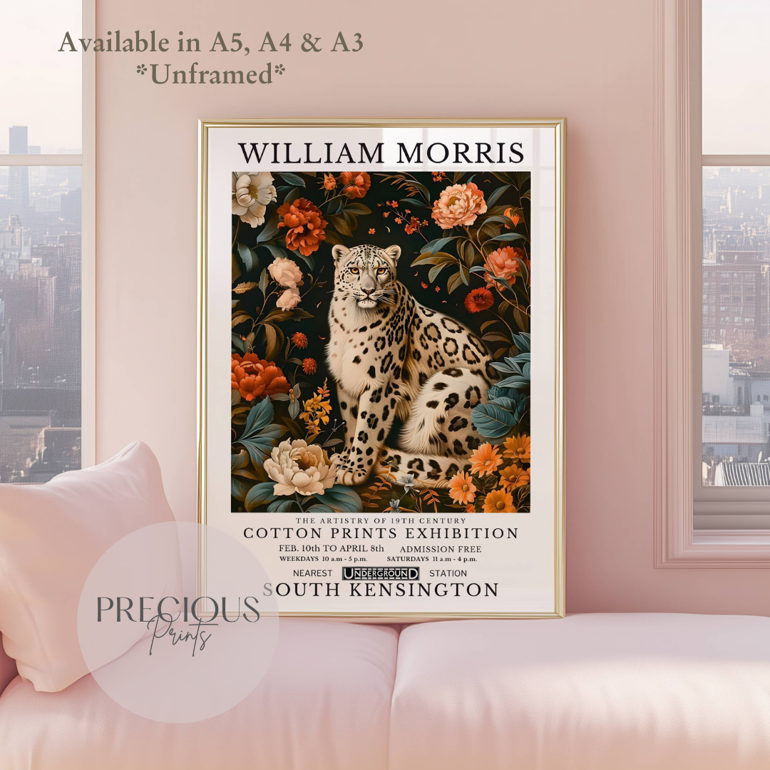 William Morris White Leopard Poster / Art Exhibition Print