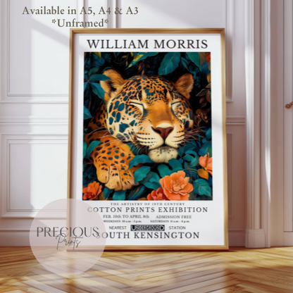 William Morris Cheetah Leopard Poster / Art Exhibition Print