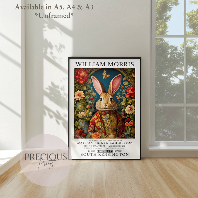 William Morris Bunny Rabbit Poster / Art Exhibition Print