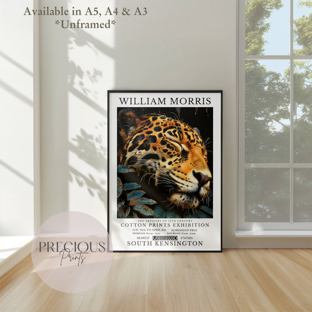 William Morris Cheetah Leopard Poster / Art Exhibition Print