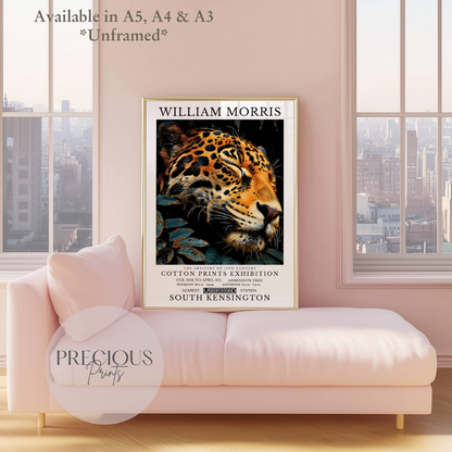 William Morris Cheetah Leopard Poster / Art Exhibition Print