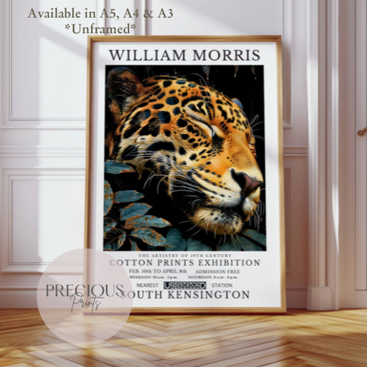 William Morris Cheetah Leopard Poster / Art Exhibition Print