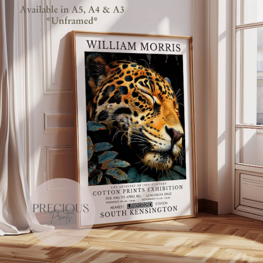 William Morris Cheetah Leopard Poster / Art Exhibition Print
