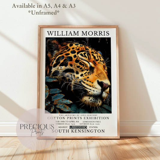 William Morris Cheetah Leopard Poster / Art Exhibition Print