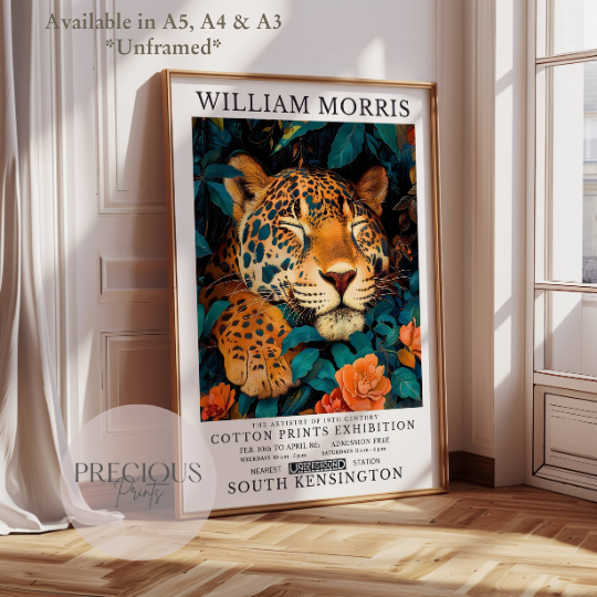 William Morris Cheetah Leopard Poster / Art Exhibition Print