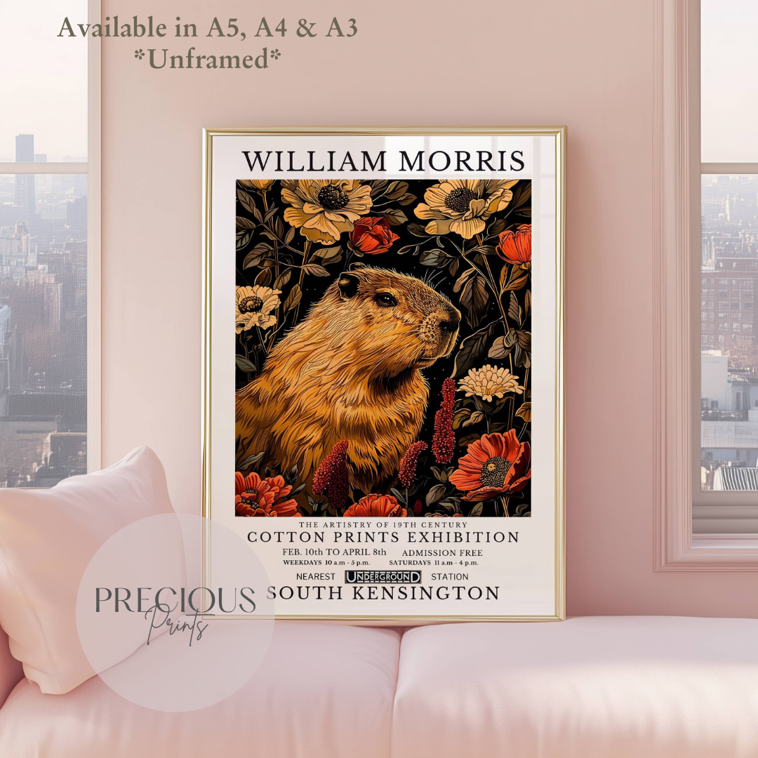 William Morris Capybara Poster / Art Exhibition Print