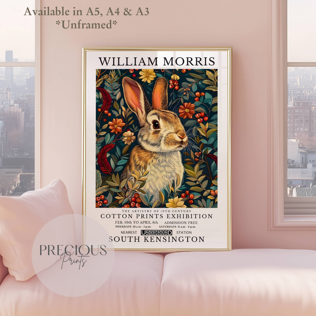 William Morris Bunny Rabbit Poster / Art Exhibition Print