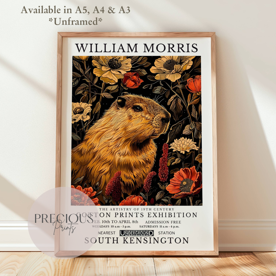 William Morris Capybara Poster / Art Exhibition Print